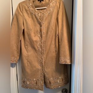 Women coat size L suede